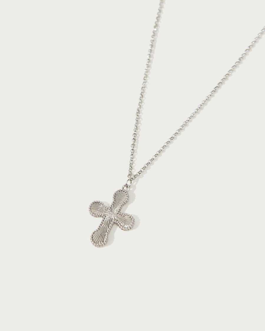 Ketten En Route Jewelry | Mini Cross Pendant Kette In Silver