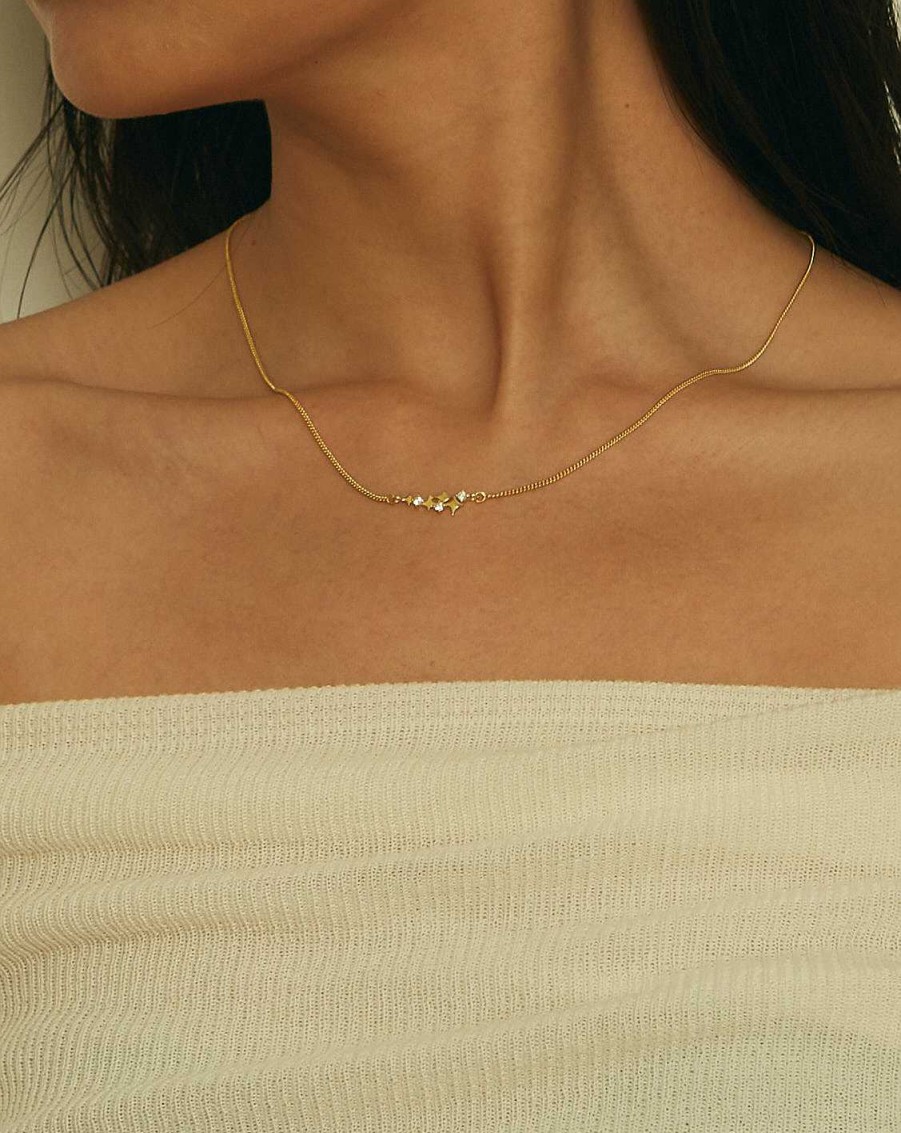 Ketten En Route Jewelry | Gold Twinkle Star Halskette