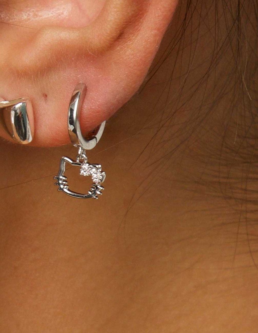 Ohrringe En Route Jewelry | Kitty Hoop Earrings In Silver