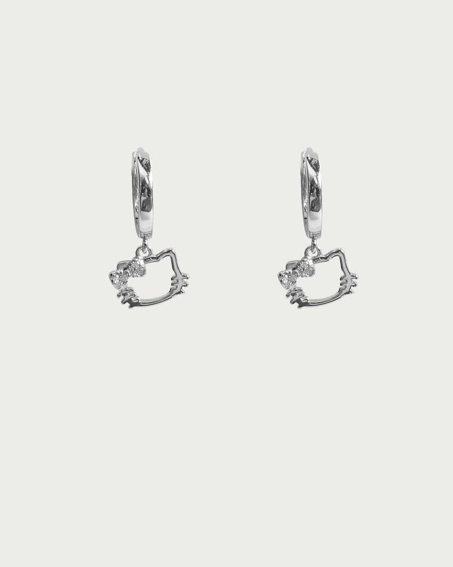 Ohrringe En Route Jewelry | Kitty Hoop Earrings In Silver