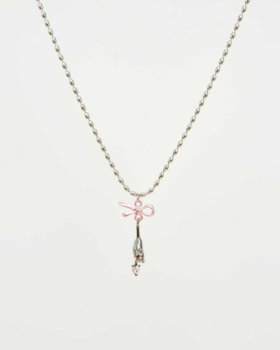 Ketten En Route Jewelry | Kitty Pink Bow Kette