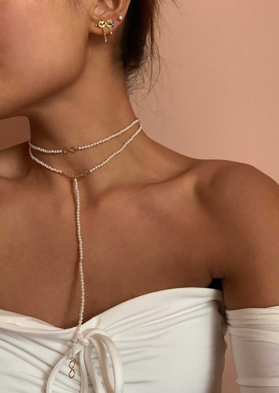 Ketten En Route Jewelry | Infinity Pearl Layered Halskette