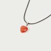 Ketten En Route Jewelry | Carnelian Heart Cord Kette