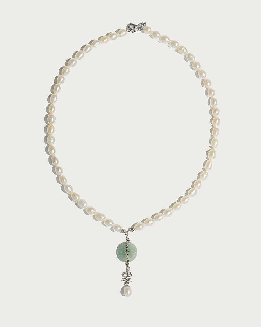 Ketten En Route Jewelry | Silver Jade Pearl Halskette