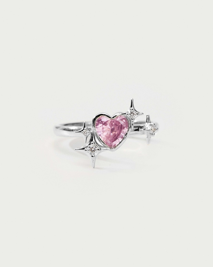 Ringe En Route Jewelry | Sparkle Heart Ring In Silver