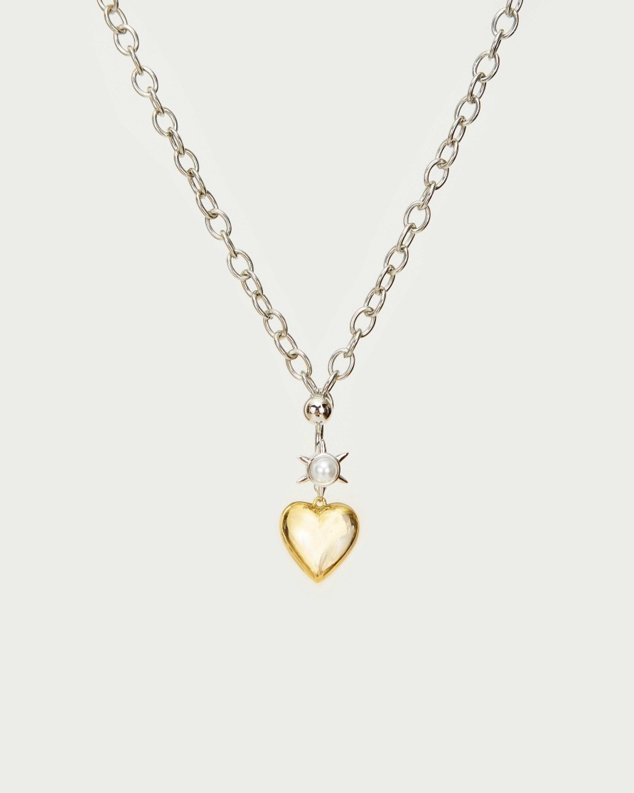 Ketten En Route Jewelry | Duet Mixed Heart Necklace With Pearl