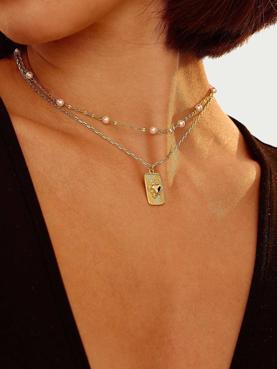 Ketten En Route Jewelry | Sacred Heart Tag Necklace