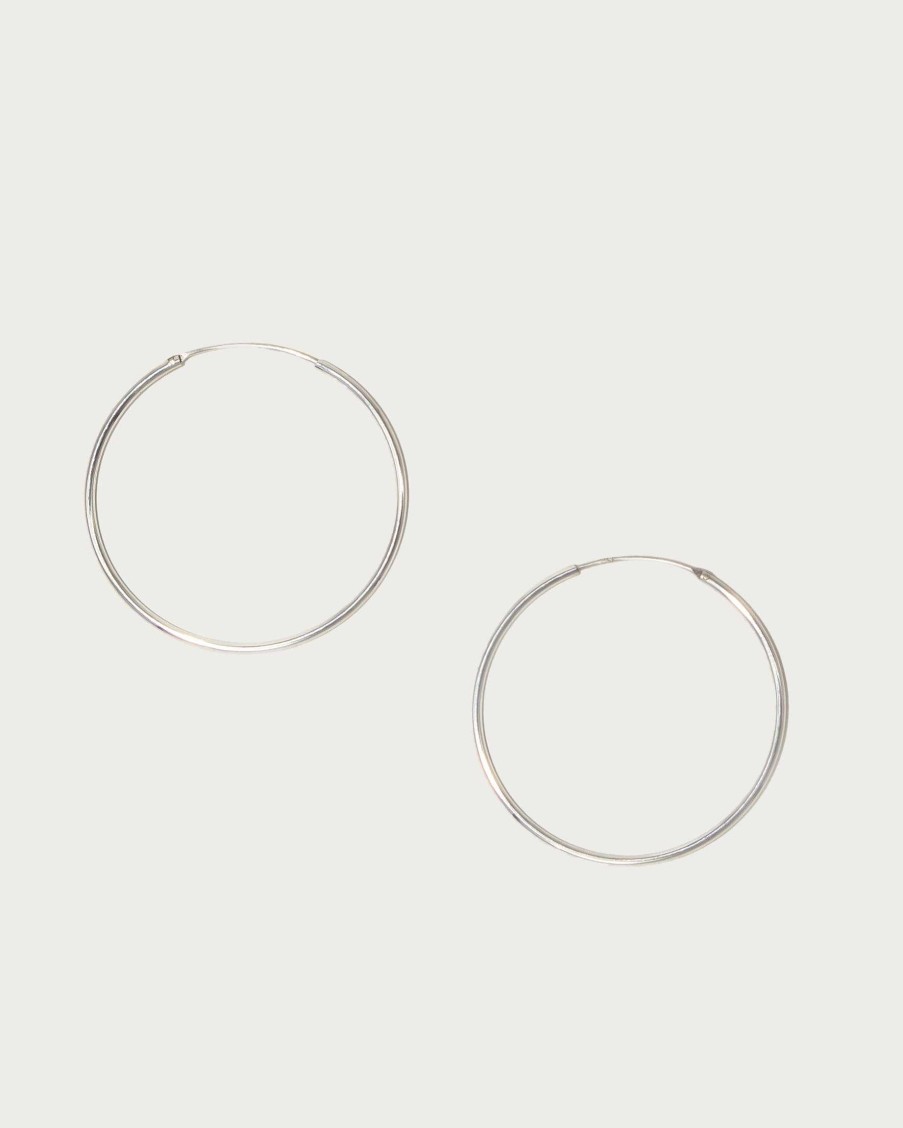 Ohrringe En Route Jewelry | Silver Skinny Hoop Ohrringe