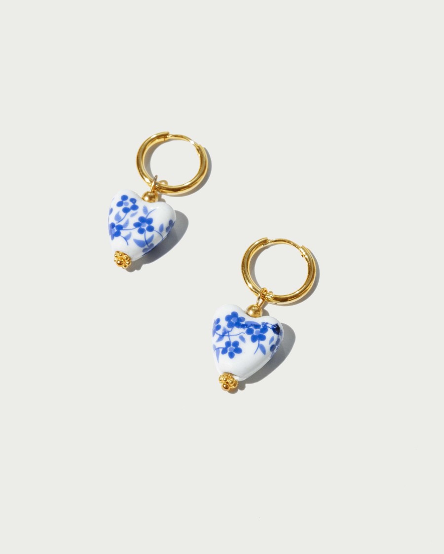 Ohrringe En Route Jewelry | Heart Porcelain Ohrringe