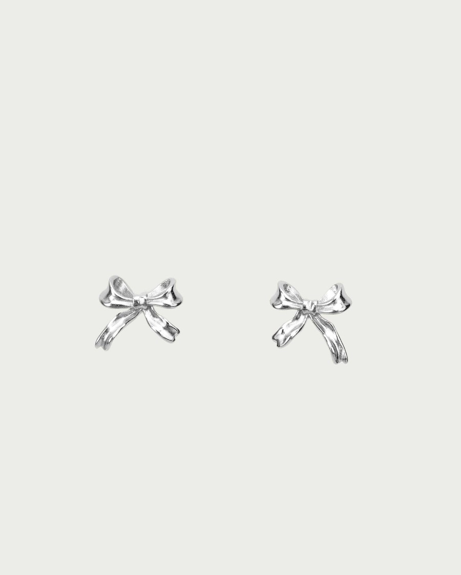 Ohrringe En Route Jewelry | Silver Ribbon Stud Ohrringe