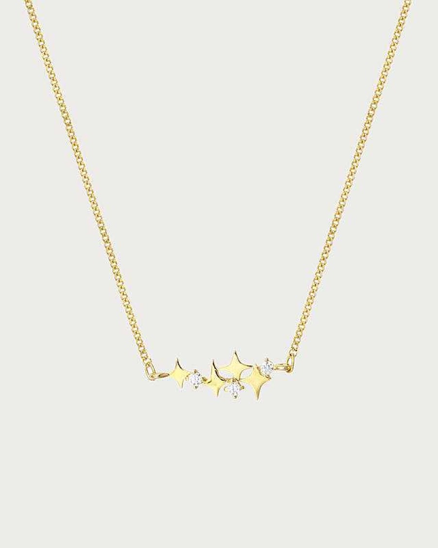 Ketten En Route Jewelry | Gold Twinkle Star Halskette