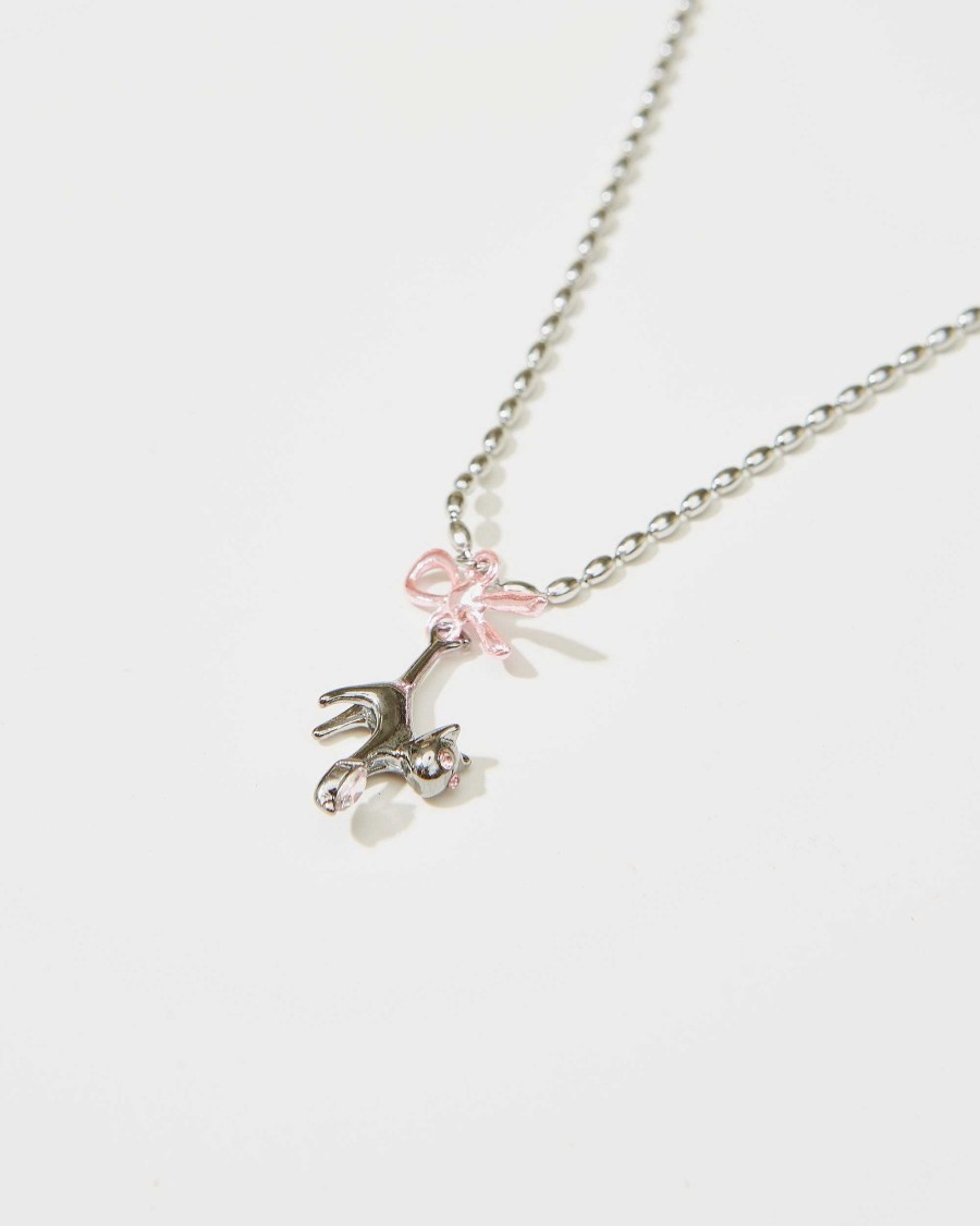 Ketten En Route Jewelry | Kitty Pink Bow Kette