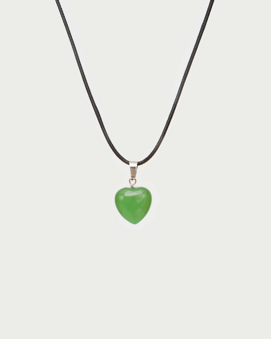 Ketten En Route Jewelry | Aventurine Heart Cord Kette