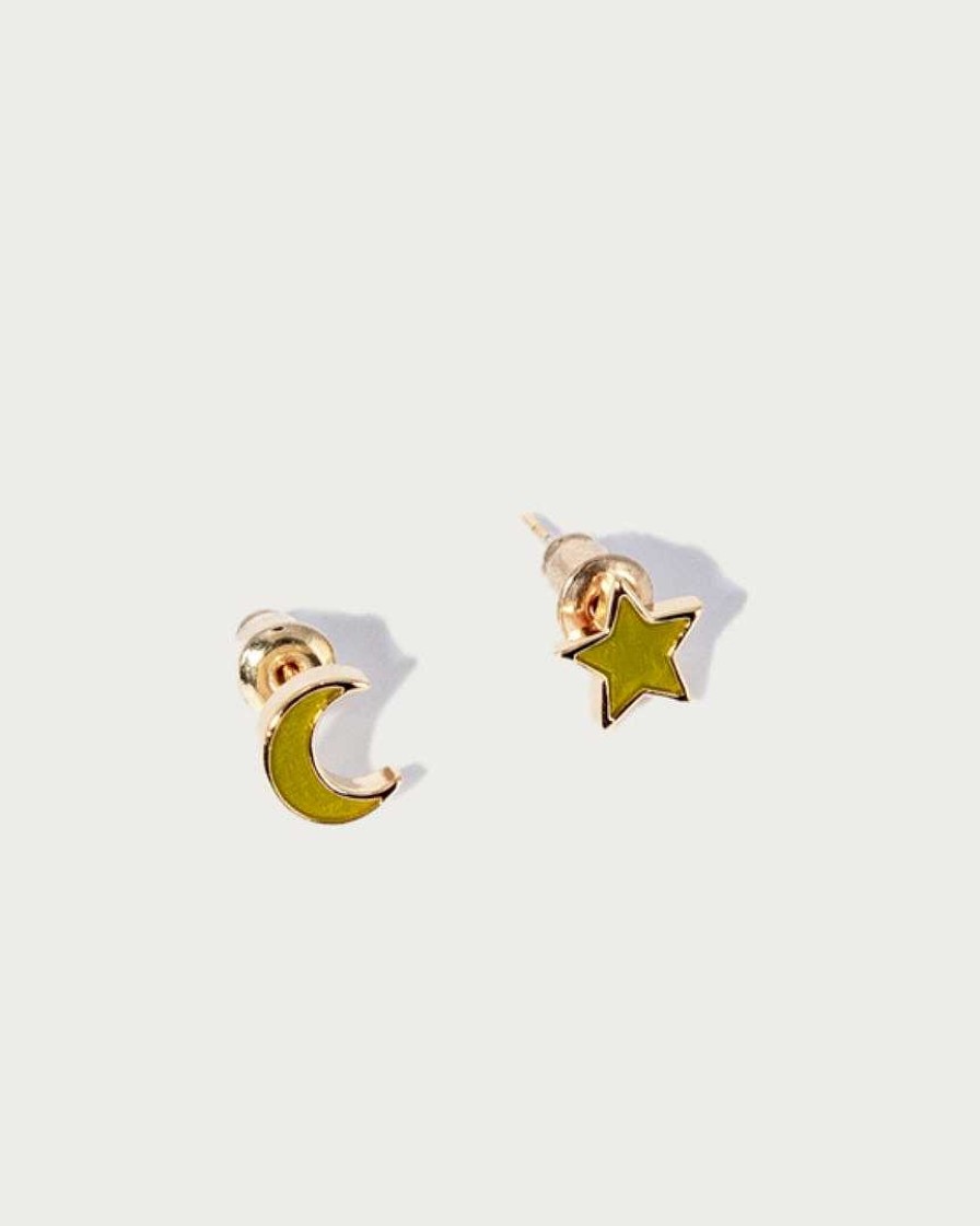 Ohrringe En Route Jewelry | Star & Moon Stud Ohrringe