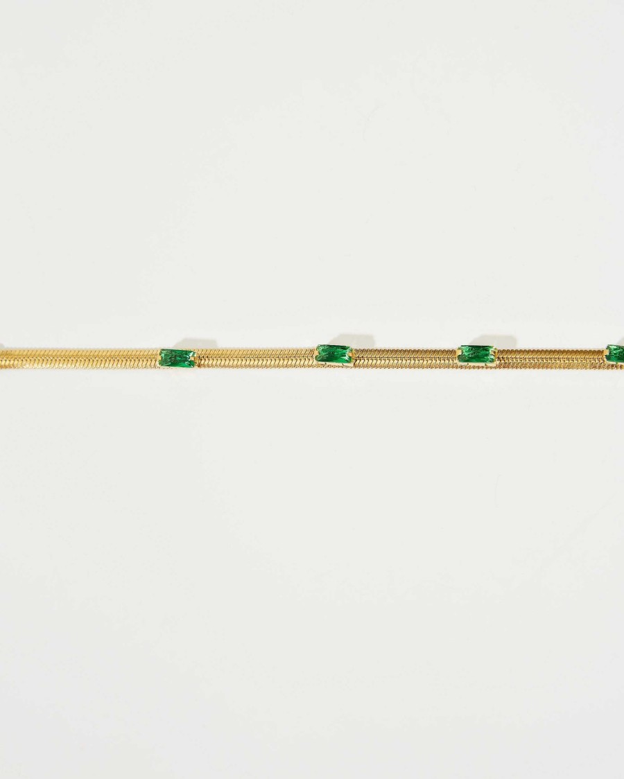 Armband & Fu Kettchen En Route Jewelry | Green Herringbone Armband