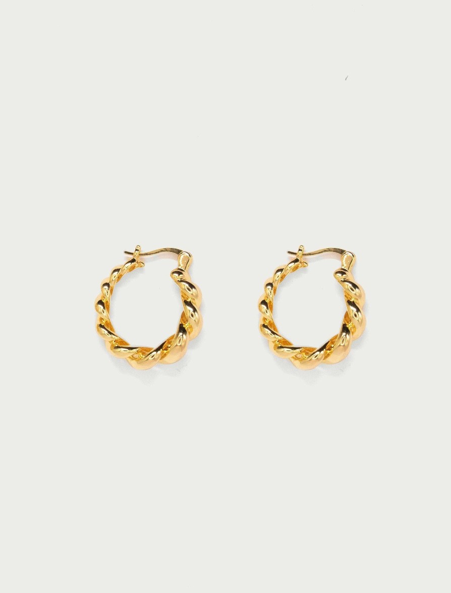 Ohrringe En Route Jewelry | Gold Twisted Hoop Ohrringe